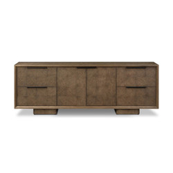 Four Hands Salta Media Console - Brown Oak Thick Veneer