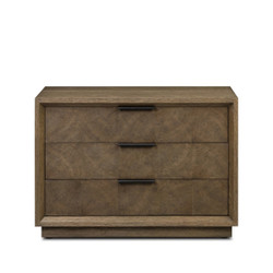Four Hands Salta Nightstand - Brown Oak Thin Oyster