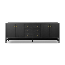 Four Hands Sullivan Media Console - Brushed Black Acacia Solid