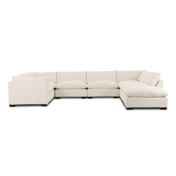 Four Hands Westwood 6 PC Sectional w/ Ottoman - Crypton Nomad Snow