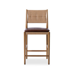 Amber Lewis x Four Hands Dara Counter Stool with Cushion - Dulane Mahogany - Counter