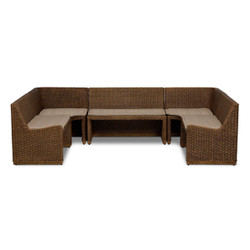 Amber Lewis x Four Hands Senna Dining Banquette U Shape 117" - Natural Brown Rattan