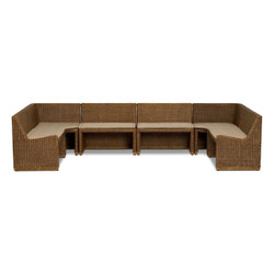 Amber Lewis x Four Hands Senna Dining Banquette U Shape 145" - Rodin Sand