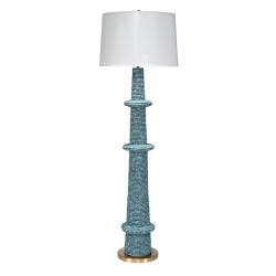 Jamie Young Rowan 1-Light Wood Beaded Floor Lamp - Blue