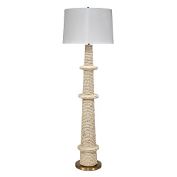 Jamie Young Rowan 1-Light Wood Beaded Floor Lamp - Natural
