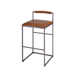 Jamie Young Bradbury Leather Bar Stool - Saddle