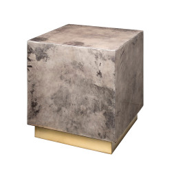 Jamie Young Cube Vellum Side Table - Warm Grey