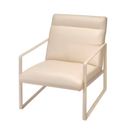 Jamie Young Hemingway Leather Accent Chair - Cream