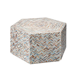 Jamie Young Hepburn Mother of Pearl Hexagon Coffee Table