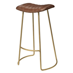 Jamie Young Theo Leather Bar Stool - Brown