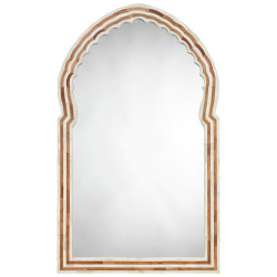 Jamie Young Bardot 60" Wood & Buffalo Bone Arch Wall Mirror