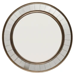 Jamie Young Coltrane Wood Round Wall Mirror - Antique Bronze