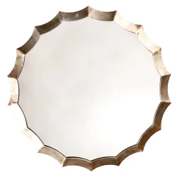 Jamie Young Round Metal Scalloped Wall Mirror