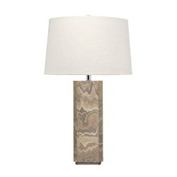 Jamie Young Canyon Wood Veneer Table Lamp - Sand Grey