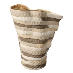 Jamie Young Textile Porcelain Tall Vase - Brown