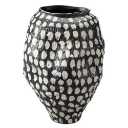 Jamie Young Pinpoint Ceramic Vase - Black and White Polk Dot