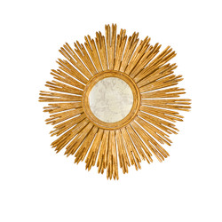 Margeaux Handcarved Gold Leaf Starburst Mirror Center Is Antiqued Mirror