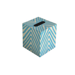 Kleenex Box Turquoise And Cream Zebra