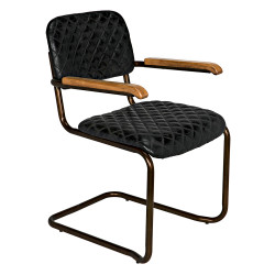 Noir 0045 Arm Chair - Vintage Black Leather
