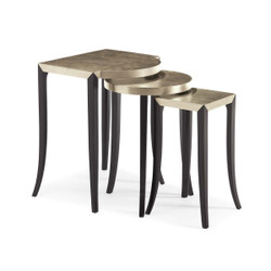 Out & About - Silver Leaf and Ebony Nesting Tables - set of 3