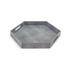 Regina Andrew Shagreen Hex Tray - Charcoal