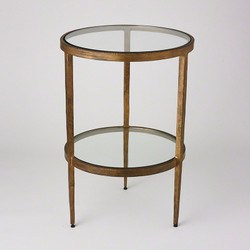 Laforge Two - Tiered Side Table - Antique Gold