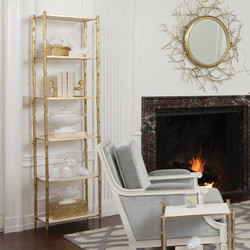 Arbor Etagere - Brass & White Marble