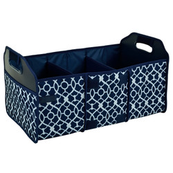 Collapsible Trunk Organizer - Trellis Blue image 1