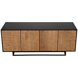 Noir Ra Sideboard - Hand Rubbed Black With Teak