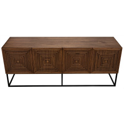 Noir Lanon Sideboard With Steel Base - Dark Walnut