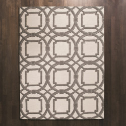 Global Views Arabesque Rug - Grey/Ivory - 9 x 12