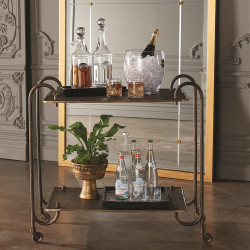 Global Views Blade Bar Cart - Bronze