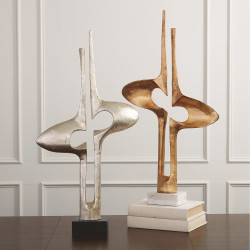 Global Views Brother and Sister Sculpture - Silver Leaf Global Views Brother and Sister Sculpture - Silver Leaf
