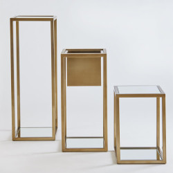 Global Views Escher Pedestal/Planter - Brass - Sm