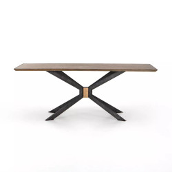 Four Hands Spider Dining Table - Bright Brass Clad - 79"