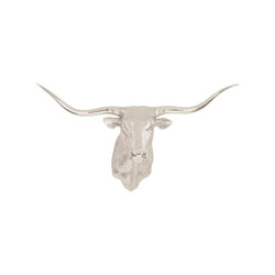 Phillips Collection Longhorn Bull Wall Art, Resin, Silver Leaf Phillips Collection Longhorn Bull Wall Art, Resin, Silver Leaf