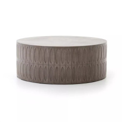 Four Hands Colorado Drum Coffee Table - Grey Concrete