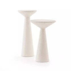 Four Hands Ravine Concrete Accent Tables, Set Of 2 - Parchment White