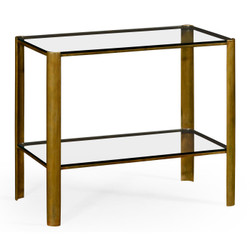 Jonathan Charles Cosmo Brass & Glass End Table