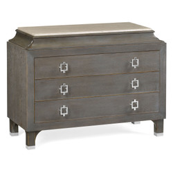 Jonathan Charles Eclectic Pewter Oak Chest Of Drawers