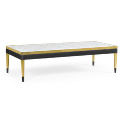 Jonathan Charles Fusion Rectangular Ebonised Oak & White Calcutta Marble Coffee Table