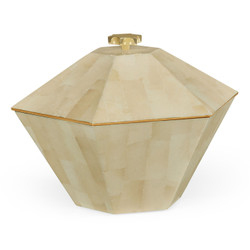 Jonathan Charles Indochine Dutch White Eggshell Hexagonal Box