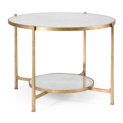 Jonathan Charles Luxe Églomisé & Gilt Iron Centre Table