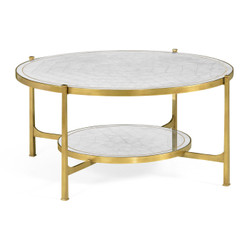 Jonathan Charles Luxe Églomisé Glass Gilded Coffee Table