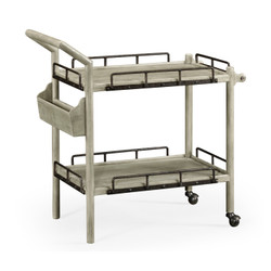 Jonathan Charles Casually Country Rustic Grey Bar Cart