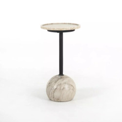 Four Hands Viola Accent Table - Antique White Marble