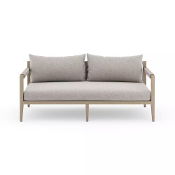 Four Hands Sherwood Outdoor Sofa, Washed Brown - 63" - Stone Grey