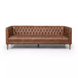 Four Hands Williams Leather Sofa - 90" - Natural Washed Chocolate
