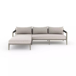 Four Hands Sherwood Outdoor 2 - Piece Sectional, Weathered Grey - Left Chaise - Stone Grey