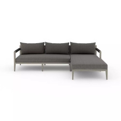 Four Hands Sherwood Outdoor 2 - Piece Sectional, Weathered Grey - Left Chaise - Venao Charcoal
